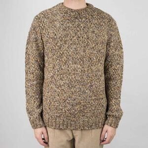 Folk Mixed Yarn Crew Sweater Caramel Mix Wool Alpaca Blend Size 3 (M)